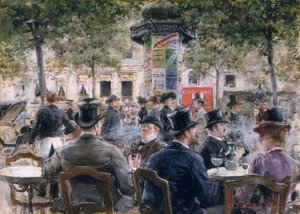 Scena di caffè a Parigi, 1884 da Louis Anet Sabatier